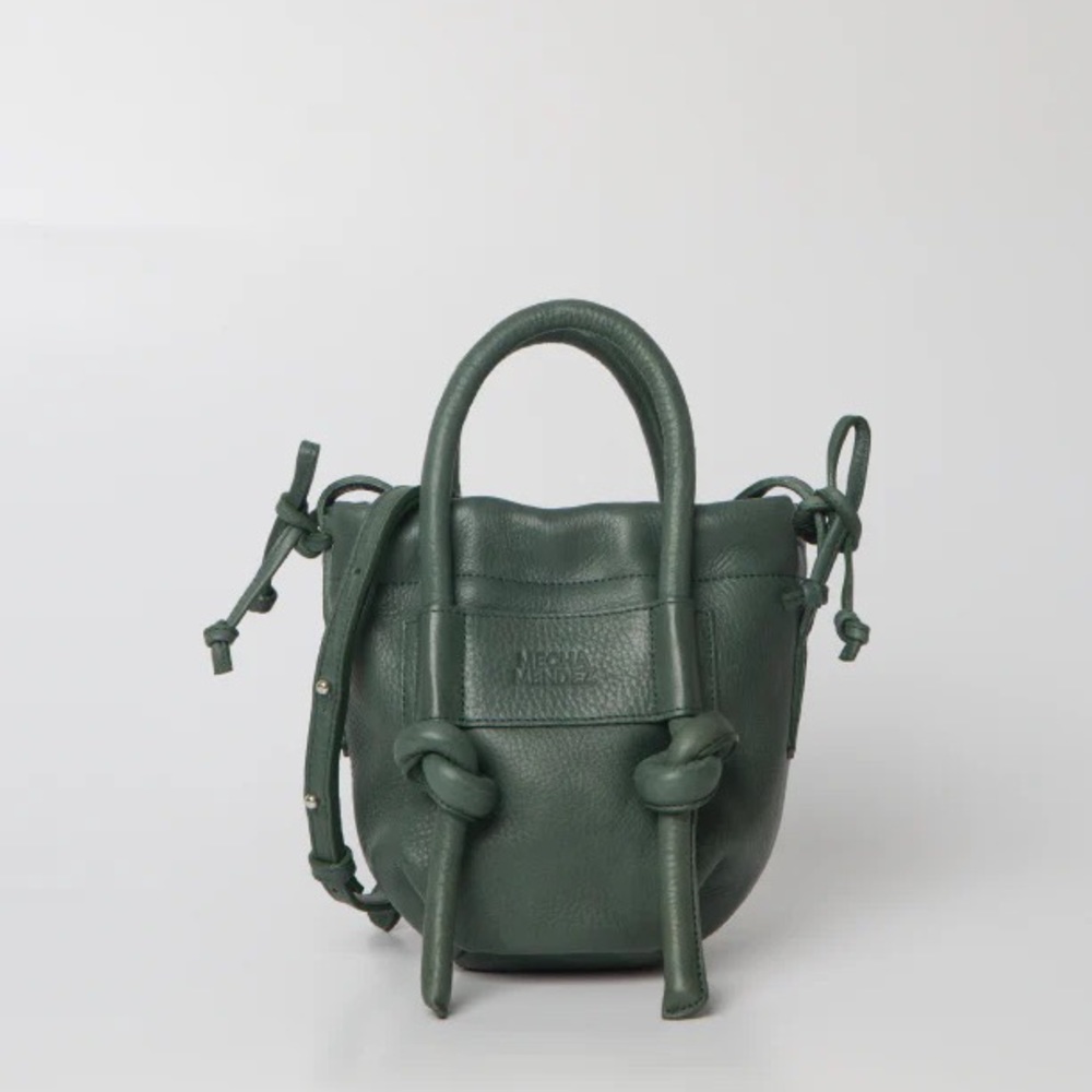 Mecha Mendez Customizable Crossbody Leather Bucket Bag